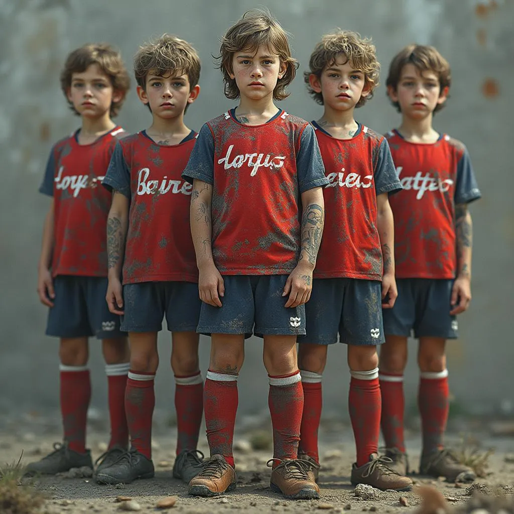 Jeunes footballeurs en action